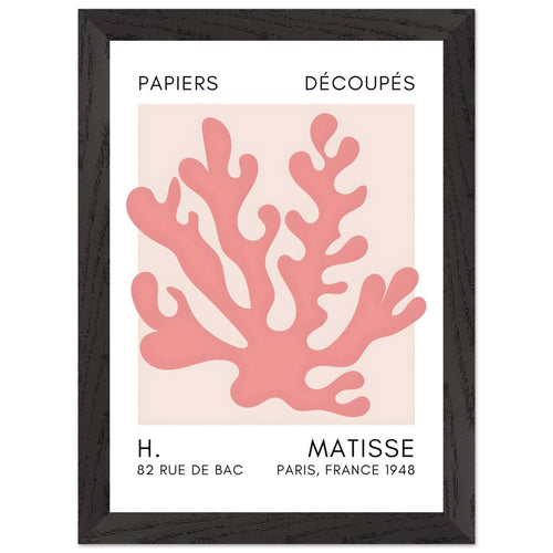 Artfulprints Poster met Lijst Matisse – Saltflower shapes taupe   - A4 21x29.7 cm - Taupe