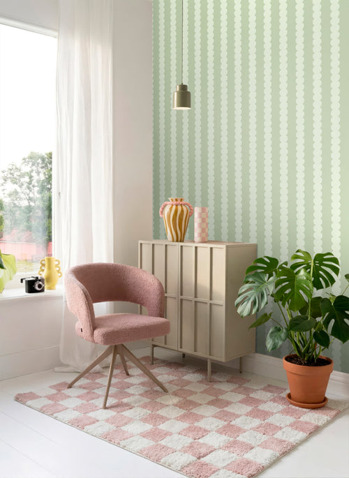 ESTAhome behang grafische print lichtgroen - 50 x 900 cm - 131744
