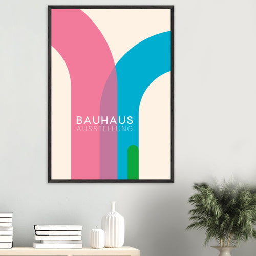 Artfulprints Poster met Lijst Bauhaus - Ausstellung   - A4 21x29.7 cm - Meerkleurig