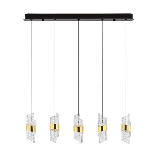 Nova Luce SENECA Hanglamp voor aan het plafond, platina goud, zandzwart, LED, 41W, 2888lm, 3000K