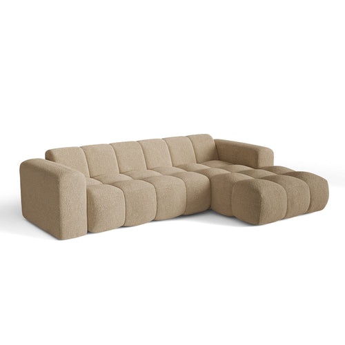 Premium Interiors - Rechthoekige hoekbank BLOOM - bouclette mol 290cm