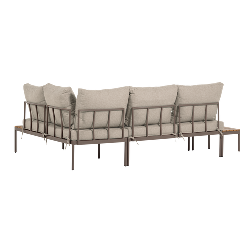 WOOOD loungeset Modulair tuin Zaro - Metaal/Polywood - Beige - 65x183x67