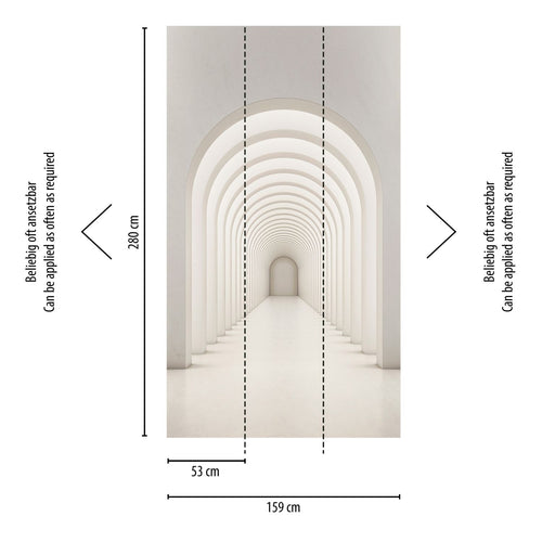 One Wall one Role fotobehang 3D-motief wit en grijs - 159 x 280 cm - AS-382821 - vtwonen shop