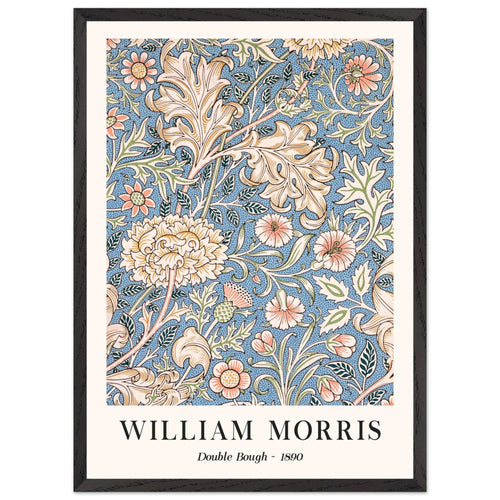 Artfulprints Poster met Lijst William Morris - Double bough 1890   - 50x70 cm - Blauw