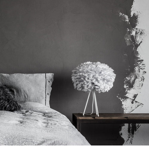 Umage Eos Medium tafellamp light grey - met tripod wit - Ø 45 cm - vtwonen shop