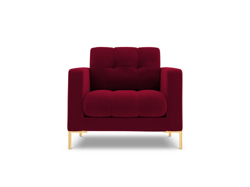 Cosmopolitan Design Fauteuil Bali flueel, rood - 96x87x75cm