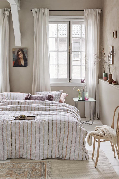 Ariadne at Home dekbedovertrek Soft Lines - 200x200/220 cm - gebroken wit - vtwonen shop