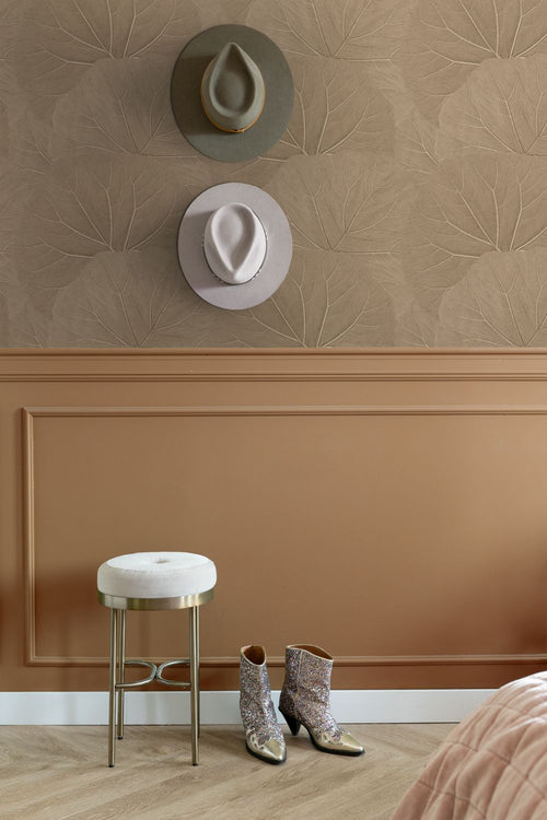 ESTAhome behang bladeren zand beige - 53 cm x 10.05 m - 139917