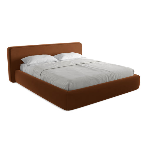 LaMiaSofa Bed met opbergruimte Firenze - velours - terracotta - 220x225x82