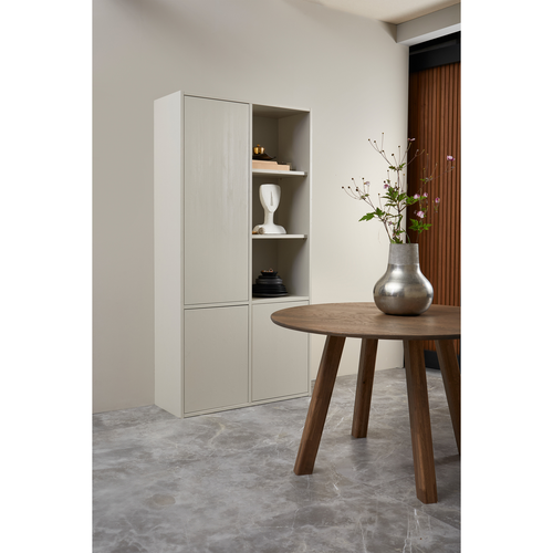 WOOOD eettafel rond doorgaande lamel Tablo - Eiken - Cashmere Brown -  Ø120
