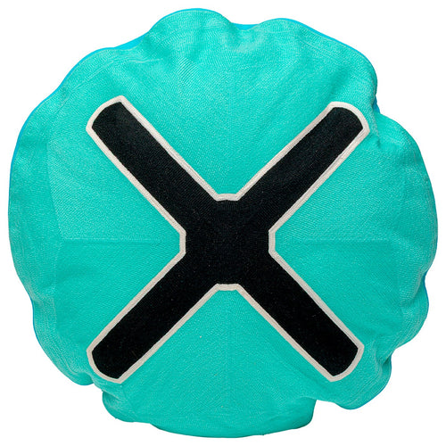 Kare Design Kussen Icon kruis turkoois en zwart