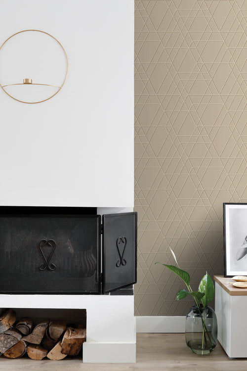 ESTAhome behang grafisch 3D motief beige - 50 x 900 cm - 139601 - vtwonen shop