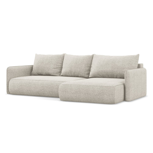 LaMiaSofa hoekbank rechts Palermo - chenille stof - zilver - 240x148x86