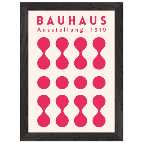Artfulprints Poster met Lijst Bauhaus - Ausstellung fuchsia   - A4 21x29.7 cm - Roze
