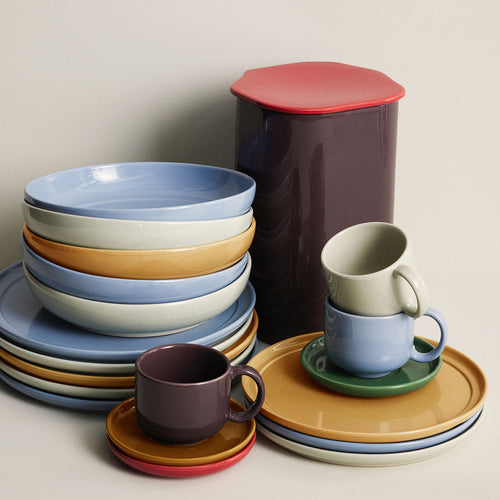 Hübsch lunchbord Amare - steenpoeder - ø23xh2cm