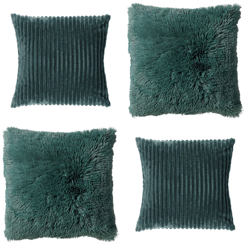KUSSENSET - 4-delig - Cosy Layers - 60x60 cm, 45x45 cm - inclusief binnenkussens - groen