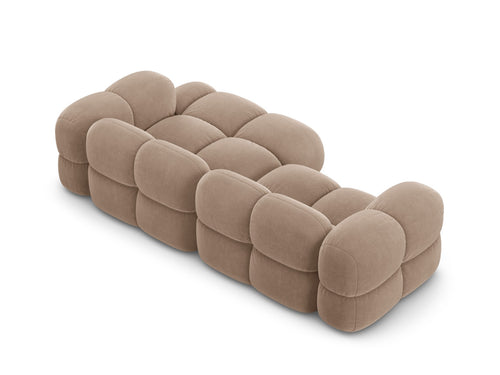 Cosmopolitan Design rechter hoekbank Loretto 3-zits, flueel donkerbeige - 147x250x68cm
