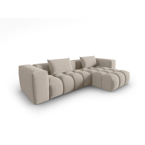 Cosmopolitan Design - Modulaire hoekbank rechts Verona 3-zits, structurele stof zand - 145x260x70cm