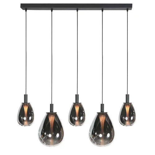 Steinhauer hanglamp Glimsy - 5 lichts - 115  x 170   cm - zwart