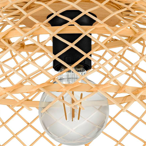 EGLO plafondlamp Ausnby - e27 - ø 37 cm - zwart/hout