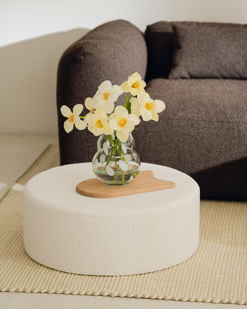 noo.ma Folk Pouf Wide - Clay Grey Mélange, 71x71x26 cm