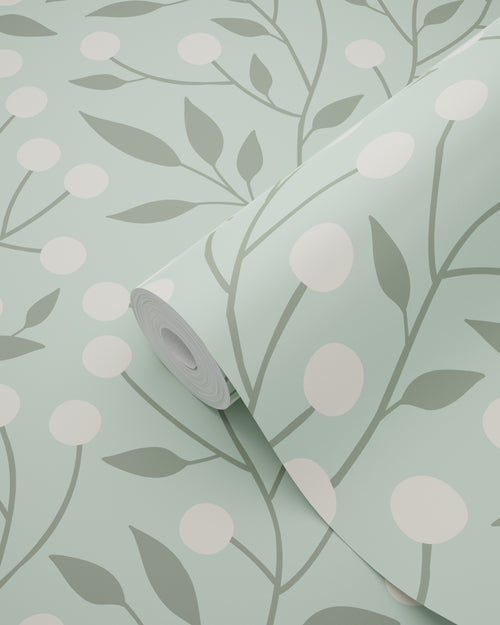 ESTAhome behang bloemmotief mintgroen - 50 x 900 cm - 139592 - vtwonen shop