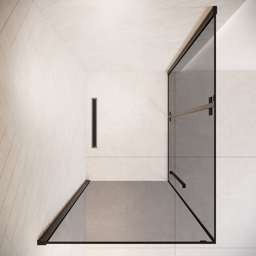 Badplaats Douchecabine Vancouver 90 x 120 x 190 cm - Zwart - Rookglas - Douchewand met Draaideur