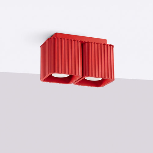 Sollux Lighting Plafondlamp RIFF 2 rood GU10 - 20,5x10x12cm