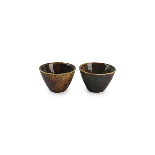 Bonbistro - Kom 10xH7cm conisch groen Cirro - Set van 6