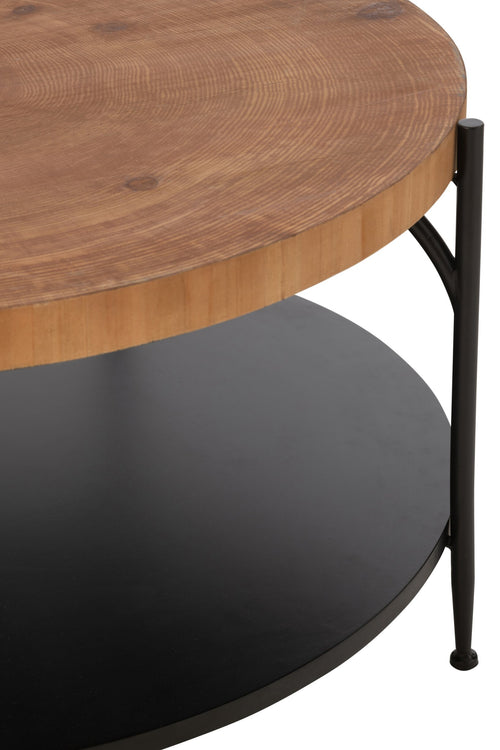 J-Line salontafel Voni - mdf/ijzer - zwart/naturel