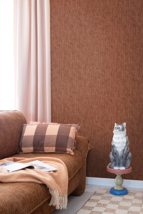 ESTAhome behang grafische lijnen terracotta bruin - 50 x 900 cm - 131415 - vtwonen shop