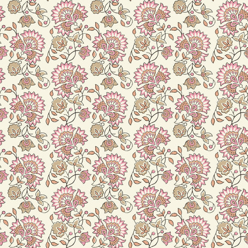 ESTAhome behang vintage bloemen licht roze en beige - 50 x 900 cm - 131817