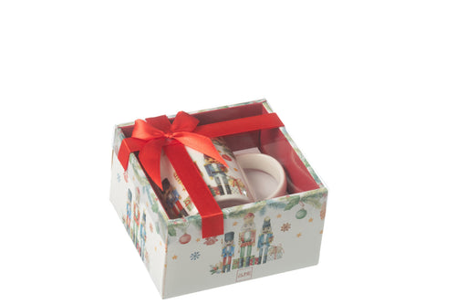 J-Line mok Notenkraker - keramiek - wit - giftbox