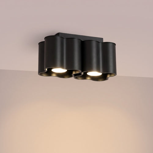 Sollux Lighting Plafondlamp OVIO 2 zwart GU10 - 24,5x12x12cm