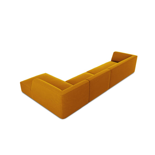 Cosmopolitan Design - Modulaire hoekbank rechts Siena 5-zits, flueel geel - 180x366x69cm