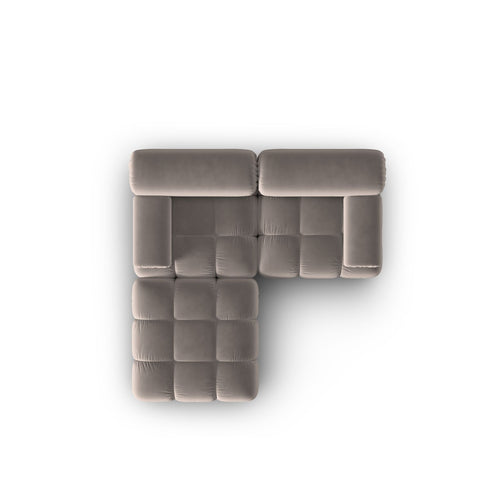 Cosmopolitan Design - Modulaire bank Cortina 3-zits, flueel cappuccino - 188x188x70cm