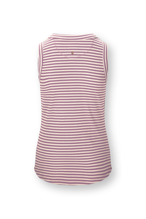 Pip Studio - Trinity Pyjama Top - Dames - Little Sumo Stripe - Lila - XS