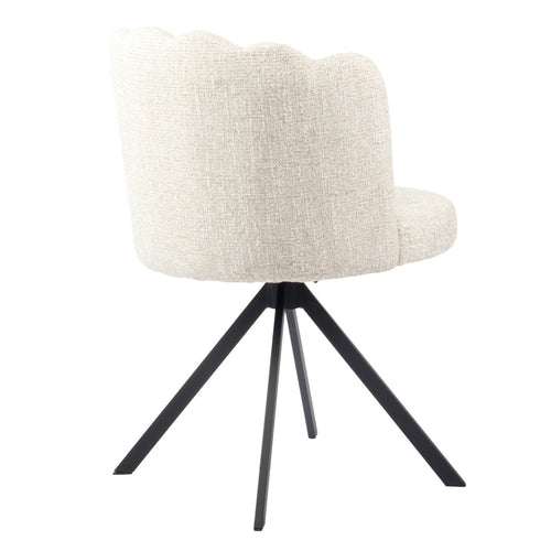 Giga Meubel Eetkamerstoel Julien - Beige Draaibaar - Zithoogte 48cm - Set van 2