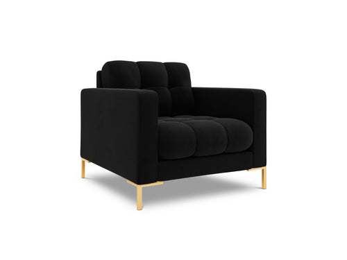Cosmopolitan Design Fauteuil Bali flueel, zwart - 96x87x75cm