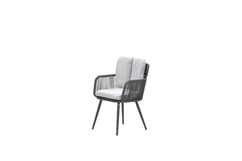 Linares dining fauteuil - carbon black - dark grey - valley sand
