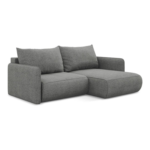 LaMiaSofa hoekbank rechts Palermo - chenille stof - olifant - 207x148x86