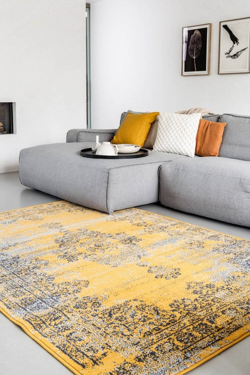 Vintage Vloerkleed Bloom - Okergeel - EVA Interior - 185 x 270 cm - vtwonen shop