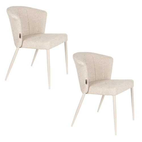 Dutchbone Georgia Eetkamerstoelen Beige - Set van 2
