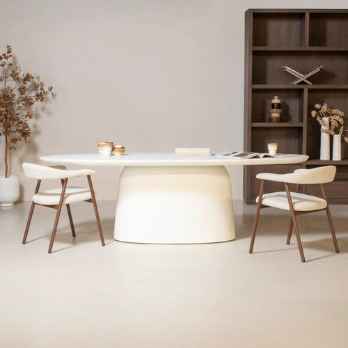 Giga Meubel Eettafel Myrna - Ovaal - Wit Eco Composiet - 240cm