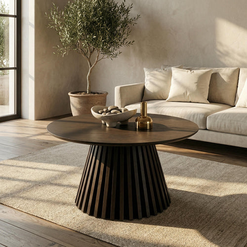 Furnhouse ronde salontafel Svendborg - Gerookt eikenhout - Ø 60 cm