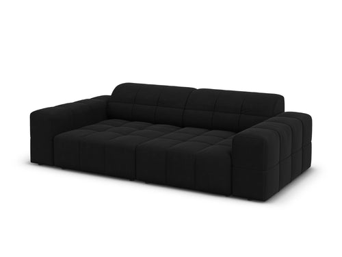 Cosmopolitan Design Bank Chicago 3-zits, flueel zwart - 102x212x78cm