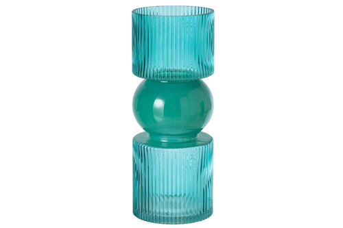 J-Line vaas - glas - turquoise - large