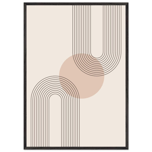 Artfulprints Poster met Lijst Boho – Neutral curves   - 70x100 cm - Grijs
