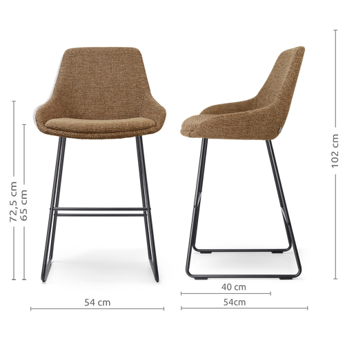 Nolon Nino-Isa barkruk bruin blend - zwart onderstel - 65 cm