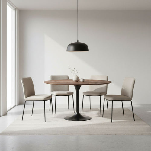 LABEL51 Eettafel Otto - Donkerbruin Mangohout - 130x130x75cm - vtwonen shop